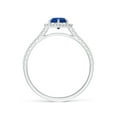 thumbnail image 2 of Angara Natural 0.6 Ct. Blue Sapphire with Diamond Halo Ring in Sterling Silver for Women (Ring Size: 3.5), 2 of 10