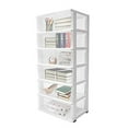 thumbnail image 5 of 6-Tier Rolling Storage Cart Plastic Drawer Organizer Shelf Units File Cabinet Bins with Wheels 6 Drawer Storage for Kitchen Offices Bedrooms Hallway Closet,19.7x13x43in (White), 5 of 6