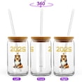 thumbnail image 2 of Happy New Year Shetland Sheepdog Welcome 2025 Balloon Firework Party 16oz Glass Cup Mug Sheltie Dog Lover Gifts Glass Can with Bamboo Lid and Straw - 01014, 2 of 5