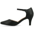thumbnail image 3 of Journee Womens Bettie Almond Toe Mid Heel Pumps, Widths Available, 3 of 10