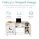 thumbnail image 3 of KWUXIN Large Folding Sewing Table, Multipurpose Portable Craft Station & Side Desk w/Compact Design, Caster Wheels, Storage Shelves, 2 Storage Trays, Magnetic Doors - White, 3 of 5