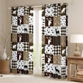 thumbnail image 3 of Homewish Deer Moose Bear Black Out Curtains for Teens, Rustic Jungle Hunting Curtains Pack of 2 (42x63 Each), Brown Retro Plaid Bedroom Curtains, Curtains and Drapes Decor, 3 of 6