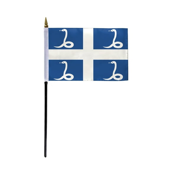 AGAS Martinique Flag 4x6 inch - 11" Plastic Pole 100% Polyester Stitched Edges France French Martinique National Mini Flag on a Stick