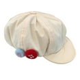 thumbnail image 3 of Boina de algodón para mujer, elegante gorro de taxista para ir de compras, viajar y tener citas. Beige, 3 of 9