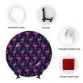 thumbnail image 4 of Salouo Cute Flamingo Pattern Bone China Decorative Plate,Holiday Decor Decorative Ceramic Plates with Stand Elegant Home DéCor for Hallway/Living Room/Bedroom-8in, 4 of 6