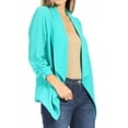 thumbnail image 2 of Women's Woven Casual Relaxed Fit Open Front Blazer Jacket, 2 of 5