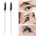 thumbnail image 2 of 100 Pcs Disposable Mascara Wands, Crystal Eyebrow Spoolies Brush for Eyelash Extensions, Makeup Applicators Kits Eyelash Brush with Container (Black), 2 of 7