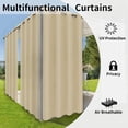 thumbnail image 4 of Rideaux Intérieurs Extérieurs pour Patio \ Panneau de Rideau à Oeillets Bloquant le Soleil pour Intimité, Rideaux Résistants aux Intempéries pour Gazebo, Véranda avant, Pergola, Kaki G x H Panneau, 4 of 8