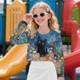 thumbnail image 3 of Xixirimido Black Cat Vintage Floral Girls Long Sleeve Sweatshirts Kids Crewneck Crop Top Soft Cute Graphic Pullover Tops for 11-12 Years, 3 of 7