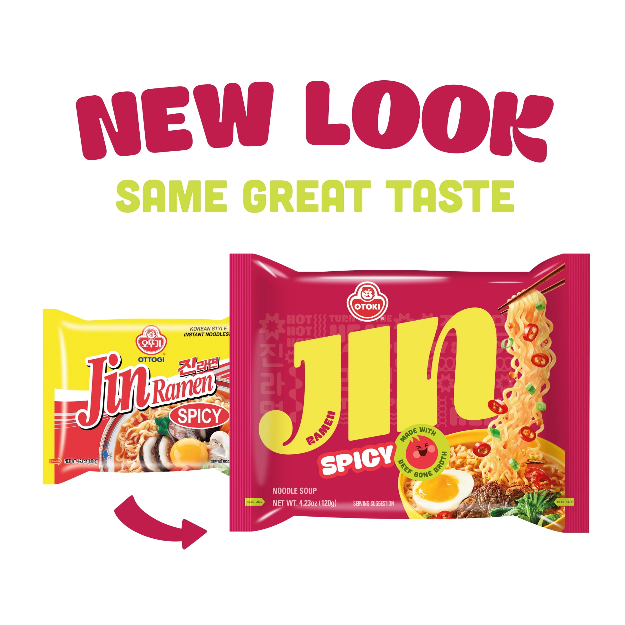 OTOKI Jin Ramen Spicy Flavor Broth Noodle Soup, 4.23oz x 18 Count