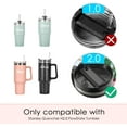 thumbnail image 5 of DODAMOUR 4 Pcs Silicone Spill Proof Stopper Set & 6 Pcs Replacement Straws with Cleaning Brush, Compatible with Stanley Cup 2.0 40oz & 30oz Tumbler Leakproof Water Bottle Sealing Accessories, 5 of 6