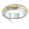 thumbnail image 4 of Gold-Tone Clear CZ Spinner Men's Wedding Band Sterling Silver Ring White 925 Female Size 10, 4 of 4