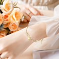 thumbnail image 1 of Bracelet Empilable en Acier Inoxydable Doré à Double Couche pour Femmes et Adolescentes, 1 of 2