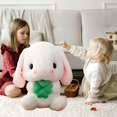 thumbnail image 3 of Sitting Rib eared Rabbit, Easter White Rabbit stuffed rabbit animals and carrots Soft cute realistic long ear standing plush toys (8.6 inches/22 centimeters) N01, 3 of 5