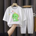 thumbnail image 2 of TOWED22 Toddler Boys Pajamas 2 Piece Long Sleeve Pjs Set Cotton Fall Winter Sleepwear 6-12 Months 12-24 Months 2t 3t 4t 5t 6t 7t 8t 9t Children,Green,4-5 Y, 2 of 5