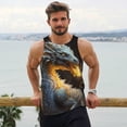 thumbnail image 6 of Picia Golden White Fire Dragon Printed Men’s Performance Tank, Men's Workout Tank Top Moisture-Wicking Tank Top Muscle tee, Breathable Workout Shirt-X-Large, 6 of 7