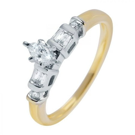 Ladies 0.36 Carat Diamond 14K Two tone Gold Ring