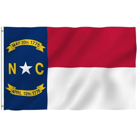 - G128 – 3x5 feet, North Carolina State Flag | Embroidered 210D – Indoor/Outdoor, Vibrant Colors, Brass Grommets, Quality Polyester