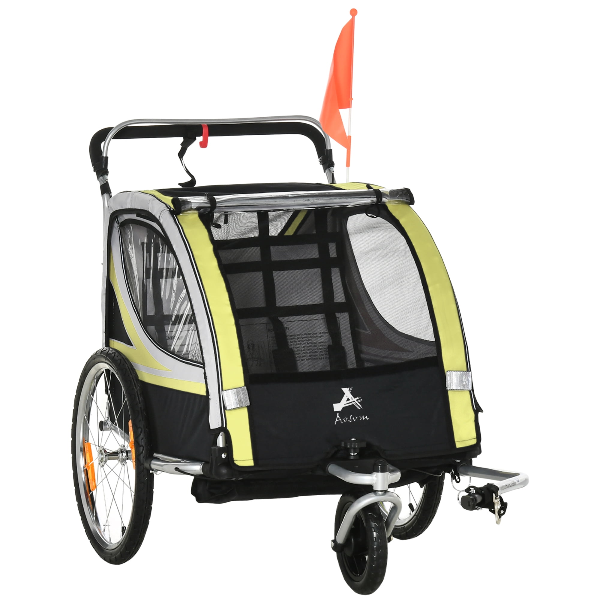 Aosom Child Bike Trailer with Storage, Point Harness Baby