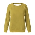 thumbnail image 4 of Elvqul Sweatshirts Women Under $10 Crewneck Plain Loose Fit Fall Womens Tops Yellow Soft Long Sleeve Clothing Sweatshirts, 4 of 4