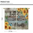 thumbnail image 2 of Farmhouse Sunflower Kitchen Curtains Rustic Teal Wooden Small Short Cafe Window Curtains Quote Country Flower Rod Pocket Bathroom Window Drapes Treatment Tier Curtains 2 Panels (27.5x36 Inch), 2 of 6