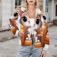 thumbnail image 3 of Jackets for Women Winter Coat Jackets Flannel Stand Collar Jacket(Cute Cat Chair Print,Size:S-4XL), 3 of 7
