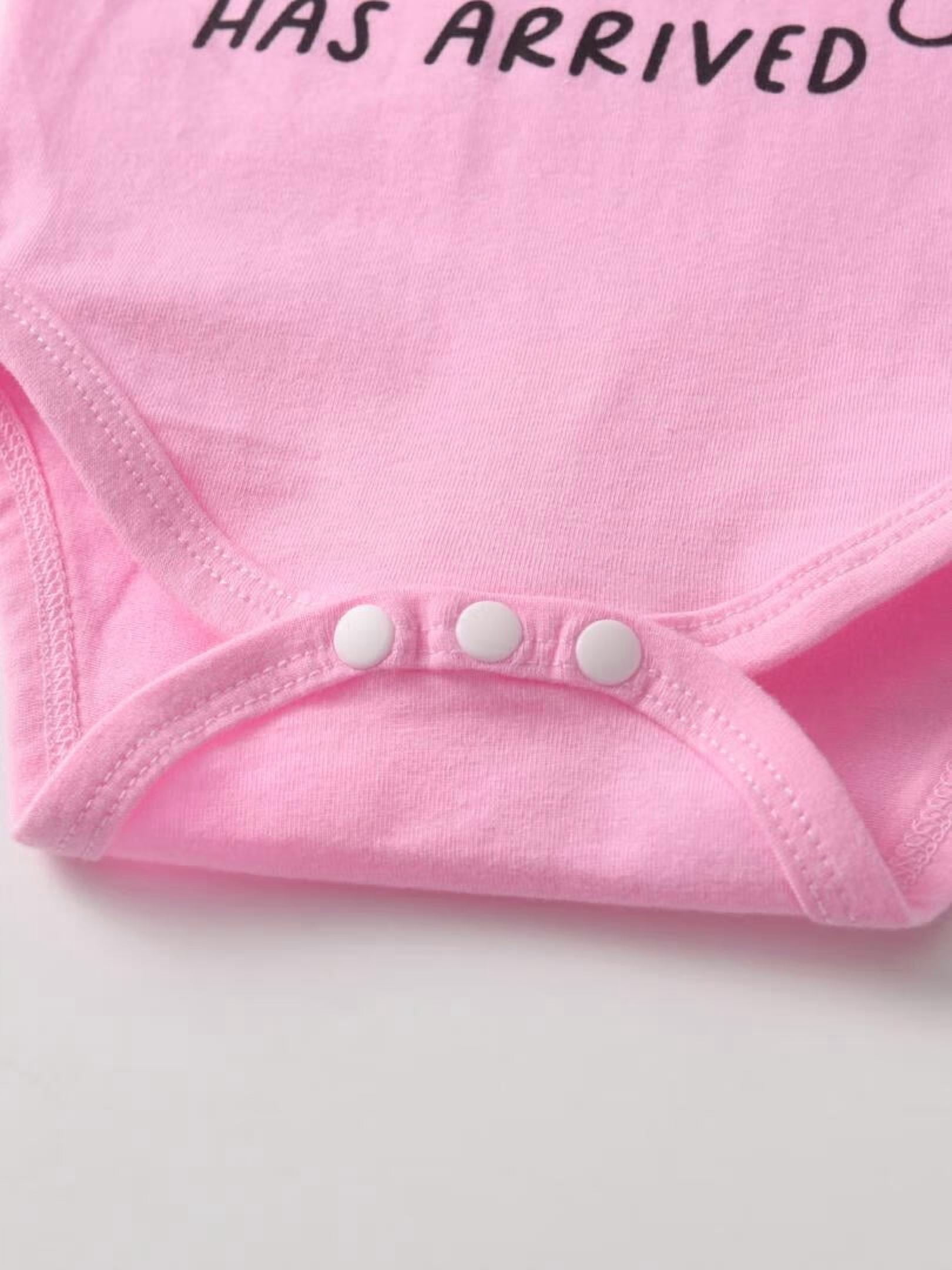 Infant Baby Girl Clothes Letter Long Sleeve Ruffle Romper Floral Print Pants Set 3PCS Pink 0-3 Months