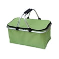 thumbnail image 3 of Cesta de picnic de aislamiento Cesta de comestibles Bolsa de comestibles portátiles portátiles plegables para bocadillos de mochilas de pesca de viaje Verde, 3 of 8