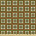 thumbnail image 2 of Folk Fabric by the Yard Upholstery, Ethnic Themed Repetitive Talavera Inspired Pattern with Floral Elements, Decorative Fabric for DIY and Home Accents, Marigold and Burgundy by Ambesonne, 2 of 5