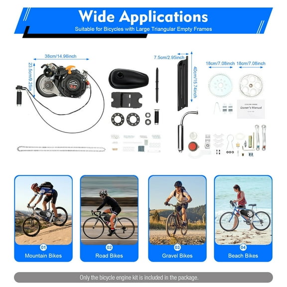 100cc 4 Stroke Bicycle Engine Kit Set Gas Motorized Motor Bike Modified Engine