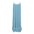thumbnail image 5 of Kvture Low Back Dress for Women Backless Cami Dresses Summer Lounge Solid Color Sleeveless Long Sundresses with Back Tie Blue, 5 of 9