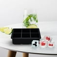 thumbnail image 3 of BPA-Free Reusable Ice Cube Tray – Non-Stick Easy Release, Odor-Proof Compact Freezer Storage for Cocktails/Snacks, Durable Design (6.3x4.3x1.9in) Black, 3 of 3