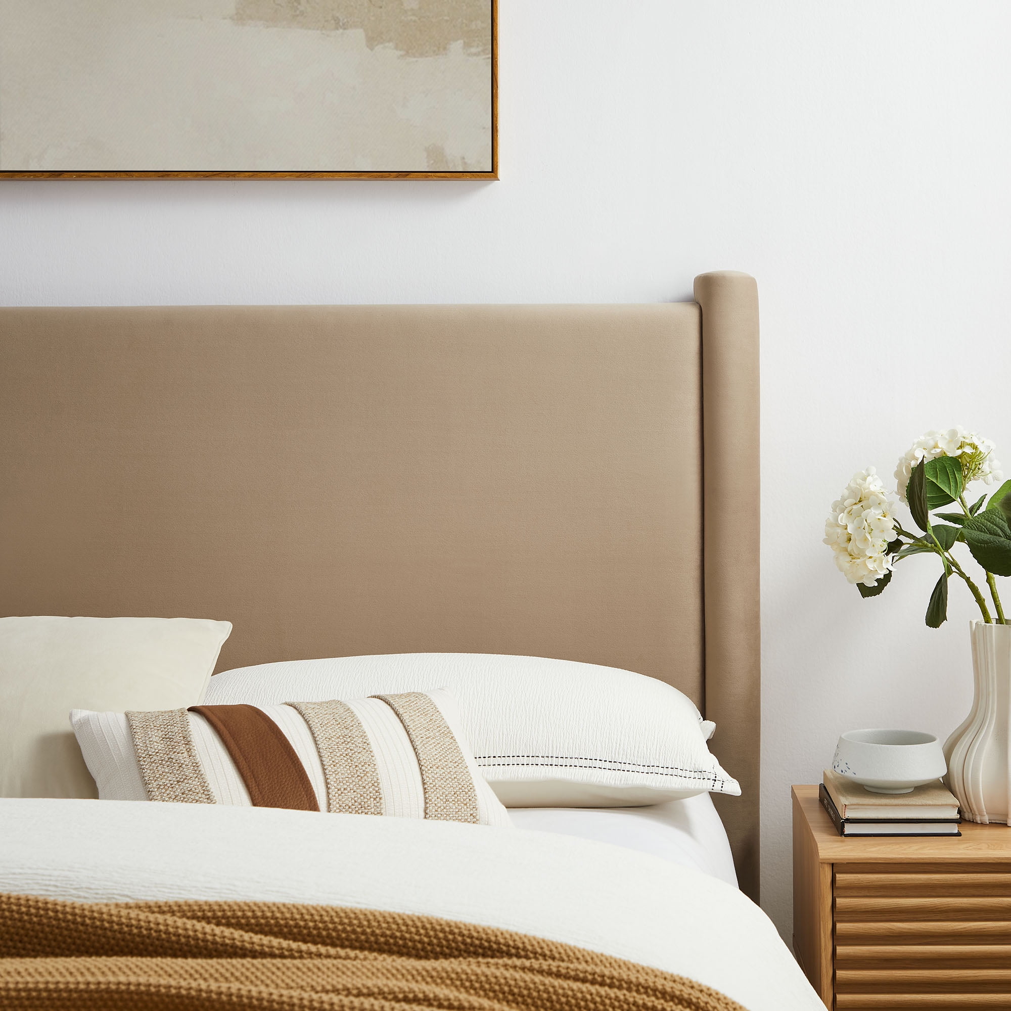 Rael Queen Headboard in Taupe
