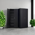 thumbnail image 6 of MIIIKO Metal Cabinet for Storage, Locking Door Tall Steel Storage Cabinet with 5 Shelves, Black Garage Cabinet Organizer, 71" Heavy Duty Utility Cabinets with Lock 2 Doors, 6 of 7
