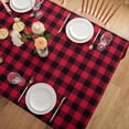 thumbnail image 4 of Christmas Table Cloths Rectangle Red and Black Buffalo Plaid Check Gingham Tablecloth - Oblong 60" X 84" Polyester Table Cover Reusable Water Resistant for Thanksgiving Holiday Decorations, 4 of 6