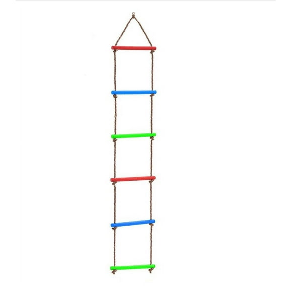 pdqouc Children's Climbing Ladder Outdoor Children's Swing Single Head Six Plastic Ladder Outdoor Outside Toys for Kids, Birthday Gifts for 3 4 5 6 7 8-12 Year Old Boys Girls