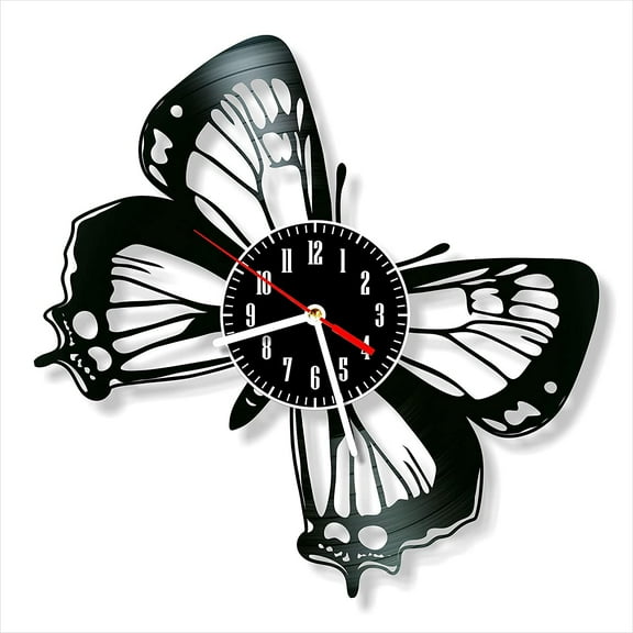 Butterfly Vinyl Record Wall Clock Retro style Wall clock Silent Home Decor Unique Art Special Home Accessories Creative Personality Gift