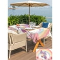 thumbnail image 5 of Outdoor Tablecloths with Umbrella Hole & Zipper, Purple Butterfly 54x80 Inch Tablecloth Rectangle, Cute Rainbow Spring Floral Botanical Waterproof Table Cloth, Patio/Pool/Picnic Table Covers, 5 of 8