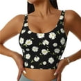 thumbnail image 2 of Picia Daisies Flowers Sports Bra for Women,Padded Strappy Sports Bras Medium Support Yoga Bra with Removable Cups,Running Yoga Bra-Small, 2 of 9