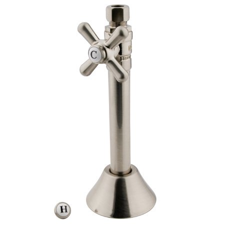 Kingston Brass CC83251X Vintage 1/2" Sweat X 3/8" OD Compression 5" Extension Cross Handle Shut-Off Valve – Polished Chrome
