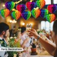 thumbnail image 5 of Decoraciones del orgullo, 10 Uds. Bolas de papel de panal de arco iris, pompón colgante, decoración de fiesta, accesorios para festivales, 5 of 5