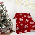 thumbnail image 4 of Christmas Throw Blanket Christmas Red White Snowflake Fuzzy Flannel Holiday Blanket for Living Room Bedroom Couch Sofa Bed Home Decor 60x80 Inch, 4 of 7