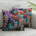 thumbnail image 3 of ONETECH Square Throw Pillow Covers Cartoon Funny Colorful Octopus Tentacle Pattern Pillow Cases Decorative for Home Bedroom Sofa Pillowcases, 3 of 5