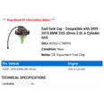 thumbnail image 2 of Fuel Tank Cap - Compatible with 2009 - 2015 BMW 335i xDrive 3.0L 6-Cylinder GAS 2010 2011 2012 2013 2014, 2 of 2