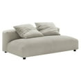 thumbnail image 1 of Solace Modular Upholstered Fabric Armless Loveseat in Linen, 1 of 10