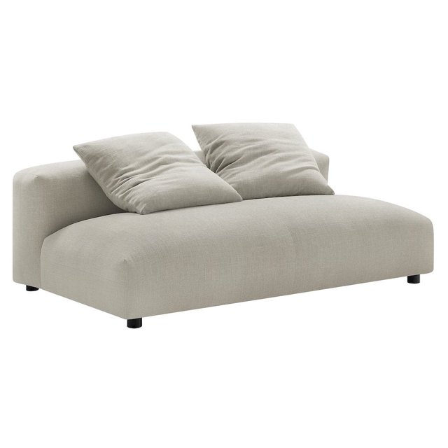 Solace Modular Upholstered Fabric Armless Loveseat in Linen