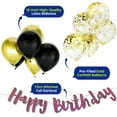thumbnail image 2 of Gold Confetti Balloons Black Gold Balloons and Rose Gold Happy Birthday Garland, 2 of 7