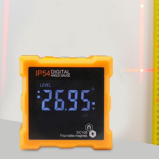 DYNWAVECA Digital Inclinometer Electronic Level Portable Clear Display Accessories Digital Angle Gauge Measuring Tool for Construction Orange