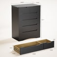 thumbnail image 3 of Asofer 6 Drawer Dresser, Chest of Drawers with Large Storage, Dresser for Bedroom, Hallway, Black, 3 of 5