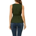 thumbnail image 3 of Allegra K Women's Summer Sleeveless V Neckline Wrap Tie Waist Tops, 3 of 6